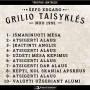 Personalizuota pjaustymo lentelė „Grilio taisyklės“