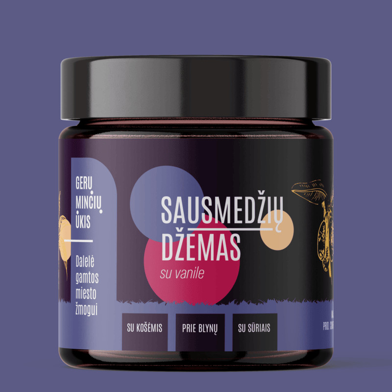 Valgomųjų sausmedžių džemas su vanile, 230g