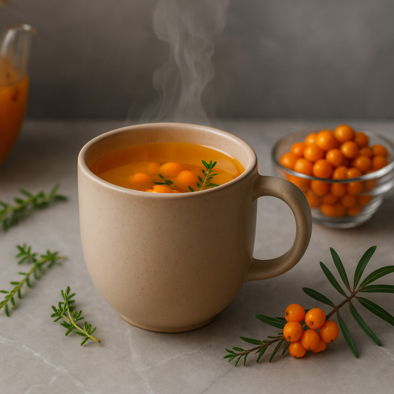 Šaltalankių uogų sirupas 330ml. Tinka arbatoms