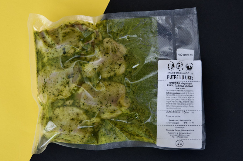 Putpelių krūtinėlės aliejiniame "Prancūziškas daržas" marinate. 500 g.