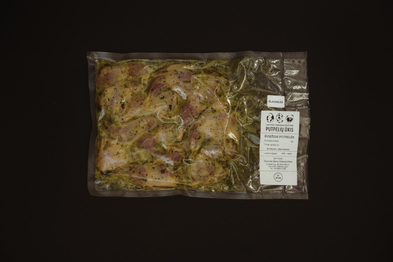 Putpelių šlaunelės aliejiniame "Prancūziškas daržas" marinate. 500 g.