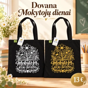 Medvilninis maišelis „Mokytoja, kuri įkvepia“
