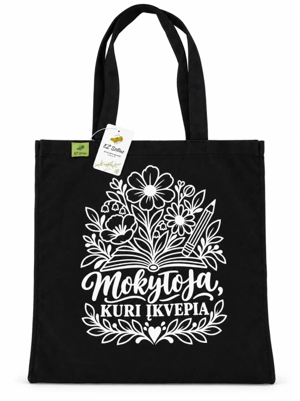 Medvilninis maišelis „Mokytoja, kuri įkvepia“